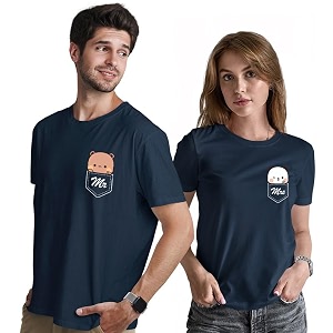 INDISSH Couple Love Printed 100 Cotton Tshirt