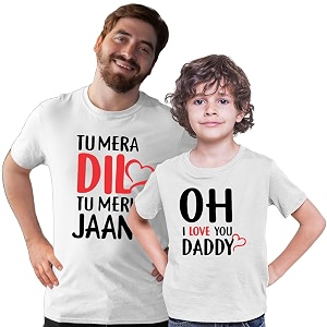 INDISSH Father Son Matching Printed Cotton Tshirt