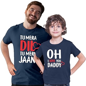 INDISSH Father Son Matching Printed Cotton Tshirt