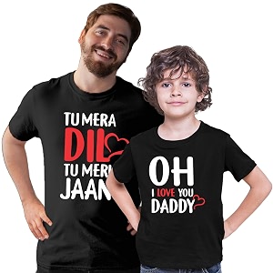 INDISSH Father Son Matching Printed Cotton Tshirt
