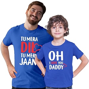 INDISSH Father Son Matching Printed Cotton Tshirt