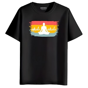 INDISSH Womens Regular Fit Half-Sleeves YOGA22 Themed