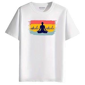 INDISSH Womens Regular Fit Half-Sleeves YOGA22 Themed
