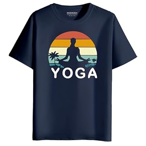 INDISSH Womens Regular Fit Half-Sleeves YOGA6 Themed