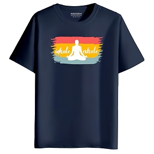 INDISSH Womens Regular Fit Half-Sleeves YOGA22 Themed