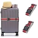 Inditradition Adjustable Nylon Luggage Straps Belt, TSA Approved Suitcase Belt, 2 Meter Length (Pack of 2) (Maroon & Grey)