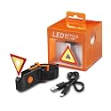 Inditradition Hazard Triangle Bicycle LED Taillight | Rechargeable, Waterproof, Multifunctional 5 Modes Red & Yellow Light