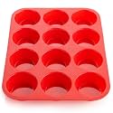 Inditradition Silicone Muffin & Cupcake Mould - 12 Cavity (Red)