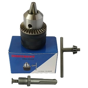 inditrust drill chuck 13mm with key and sds plus adaptor tool set 1234 20 unf