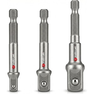 inditrust drill socket adapter converter set  hex shank to square drive impact driver adapter kit 1434 3834 1234  cr-v steel extension bar set