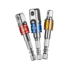 inditrust drill socket adapter converter set  hex shank to square drive impact driver adapter kit 1434 3834 1234  cr-v steel extension bar set for drill amp impact driver
