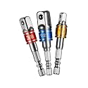 Inditrust Drill Socket Adapter Converter Set – Hex Shank to Square Drive Impact Driver Adapter Kit (1/4", 3/8", 1/2") | CR-V Steel Extension Bar Set for Drill & Impact Driver