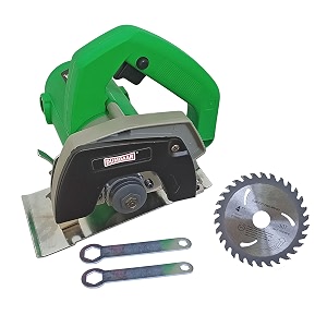 dumdaar 4inch marble cutter flat wood marble cutting machine 1400w with 1pc wood cutting blade set handheld tile cutter 110mm green