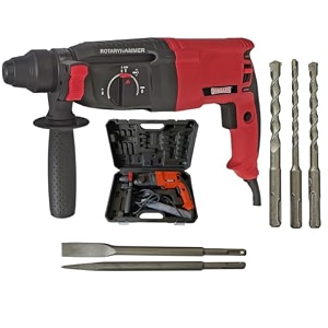 inditrust dumdaar dm26 1600w 26mm hammer drill with sds drill bits and chisels red 100 copper winding