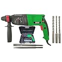 Inditrust DUMDAAR DM26 1600W 26mm hammer drill with SDS drill bits and chisels (Green)