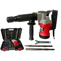 Inditrust Dumdaar New 1700W 5.6kg Demolition Hammer Copper Armature and Coil with 2 chisels and a carrying box set Hex Chuck 70 mm Concrete Breaker (RED)