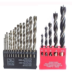 inditrust 18pc high speed steel drill bit set  black oxide finish straight shank drill bits for wood plastic amp metal drilling  multipurpose hss drill tool kit