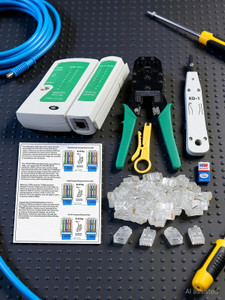 inditrust lan cable tester ethernet color coding  50 pcs rj45 connector 3in1 modular crimping tool and krone kd 1 tool with batter 9v pack of 6 manual crimper