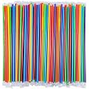 [Individually Wrapped] 100 Pcs Colorful Flexible Plastic Straws