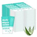 Individually Wrapped Body Wipes Bulk Bath Wipe (100, Blue, 12 x 10.3 in)