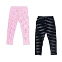 IndiWeaves Girls' Regular Fit Capris (Pack of 2) (71800-0874-IW-Y-P2-32_Black &amp; Pink_9-10 Years)
