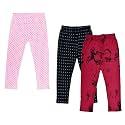 IndiWeaves Girls Regular Fit Capris(Pack of 3) (71800-100874-IW-Y-P3-26_Magenta, Balck &amp; Pink_4-5 Years)