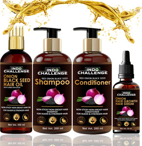 indo challenge anti hairfall combo kit for healthy hair growth 4 items in the set
