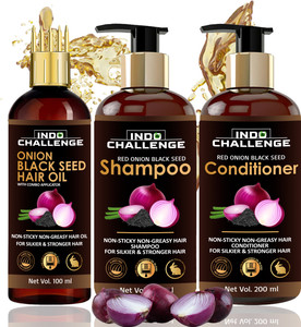 indo challenge anti hairfall combo kit for healthy hair growth 3 items in the set