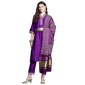 INDO ERA Silk Womens Liva Solid Straight