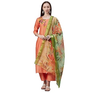 INDO ERA Womens Cotton Blend Organza