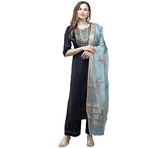 INDO ERA Womens Cotton Blend Organza