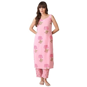 INDO ERA Womens Cotton Ethnic Co-Ord Set