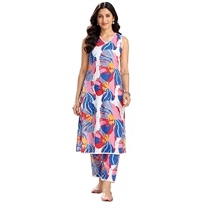 INDO ERA Womens Cotton Ethnic Co-Ord Set