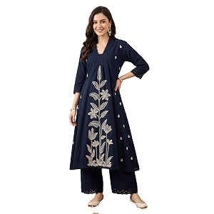 INDO ERA Womens Cotton Blend Embroidered Thread