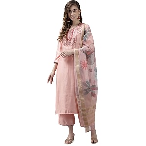 INDO ERA Womens Cotton Blend Organza