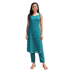 INDO ERA Womens Cotton Ethnic Co-Ord Set