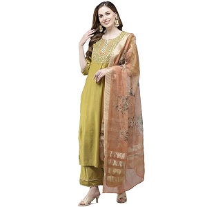 INDO ERA Womens Cotton Blend Organza