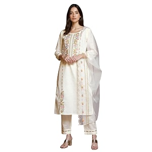 INDO ERA Womens Embroidered Straight Kurta
