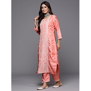 INDO ERA Womens Embroidered Silk Blend Calf