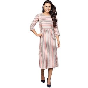 INDO ERA Womens Modal Striped Ankle Length