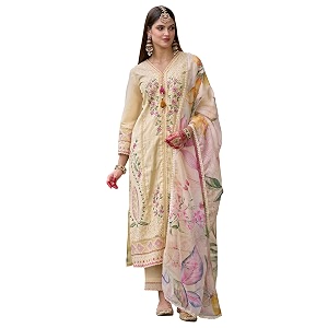 INDO ERA Womens Off White Silk Blend