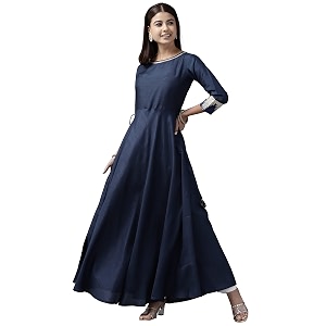 INDO ERA Womens Patchwork Polyester Calf Length