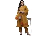 INDO ERA Women39s Poly Chiffon Embroidered Straight