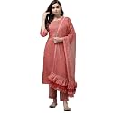 INDO ERA Women39s Poly Chiffon Embroidered Straight