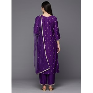 INDO ERA Womens Polyester Embroidered Straight Kurta