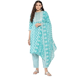 INDO ERA Womens Printed Pure Cotton Kurta