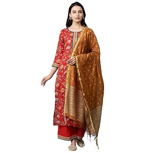 INDO ERA Womens Pure Cotton Printed Straight