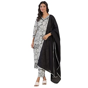INDO ERA Womens Pure Cotton Printed Straight
