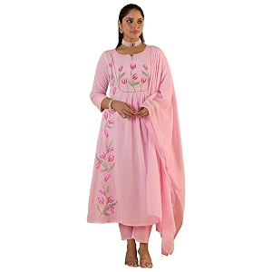 INDO ERA Womens Pure Cotton Floral Embroidered