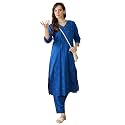 INDO ERA Women's Pure Cotton Floral Printed Straight Kurta &amp; Pant Set (IEAI12023)